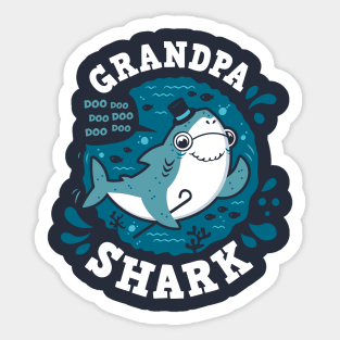 Grandpa Shark Sticker